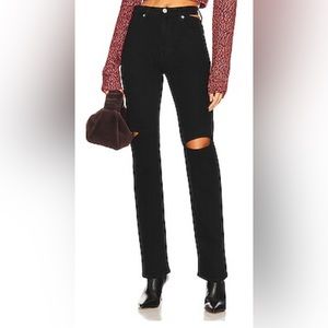 Helmut Lang 5-Pocket Cut Out Black Denim Jeans